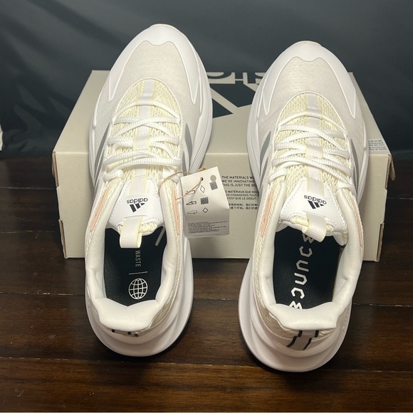 New Adidas Women's Alphaedge+ Running Shoes White/Metallic IF7283 - Picture 3 of 6
